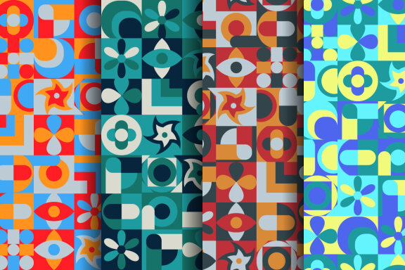 FREE Seamless Geometric Patterns and Digital Paper-01