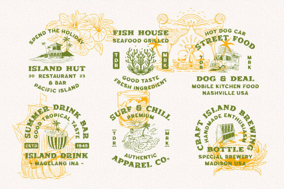 Summer Surfing - Badge Templates & Fonts