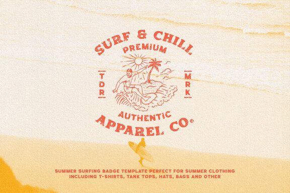 Summer Surfing - Badge Templates & Fonts