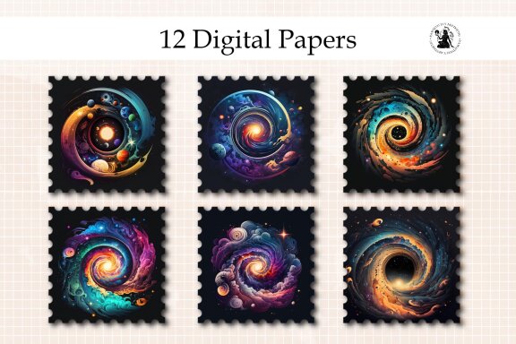 Spiral Galaxy Digital Paper Pack