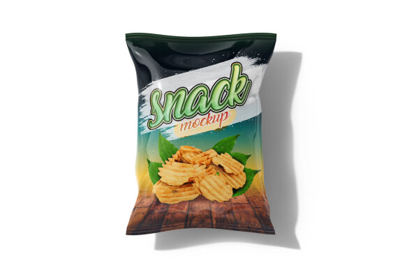 Snack or Potato Chips Packaging Bag Mockup