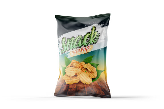 Snack or Potato Chips Packaging Bag Mockup