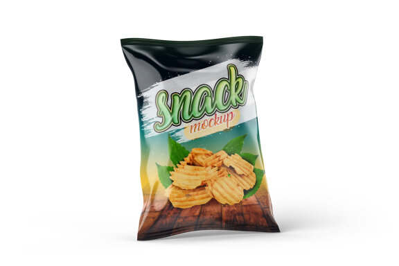 Snack or Potato Chips Packaging Bag Mockup