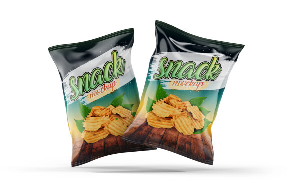 Snack or Potato Chips Packaging Bag Mockup