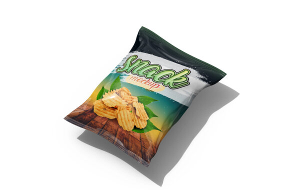 Snack or Potato Chips Packaging Bag Mockup