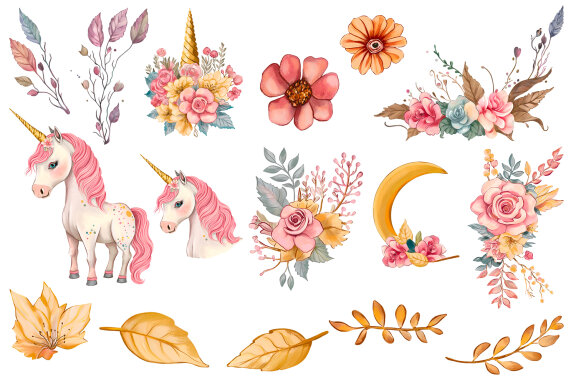Cute Unicorn clipart, Unicorn clipart, birthday unicorn