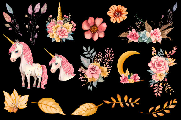 Cute Unicorn clipart, Unicorn clipart, birthday unicorn