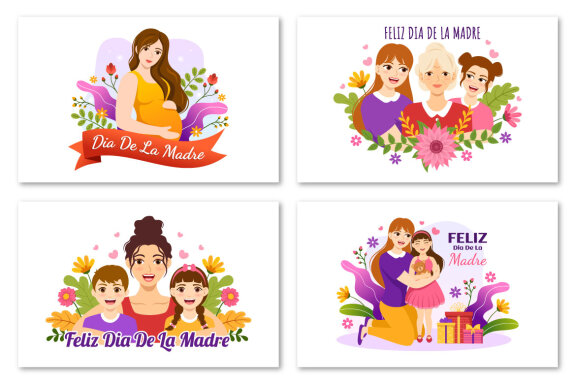 16 Feliz Dia De La Madre Illustration 