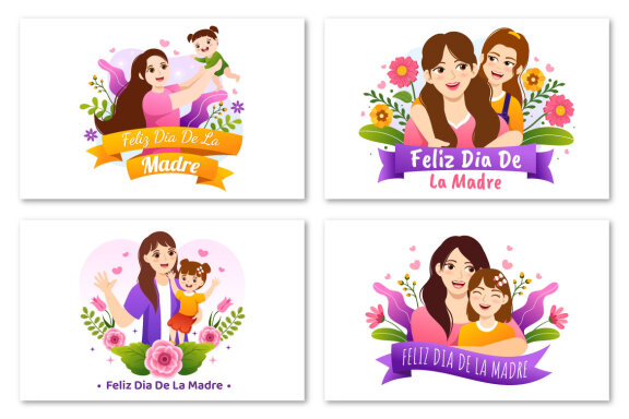 16 Feliz Dia De La Madre Illustration 