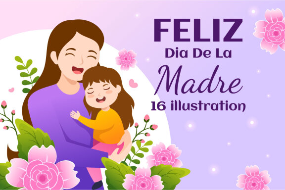 16 Feliz Dia De La Madre Illustration 