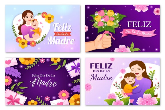 16 Feliz Dia De La Madre Illustration 