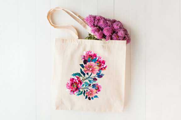 Pink peonies watercolor clipart