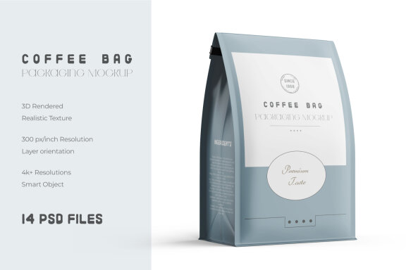 Matte Food Packaging Large Pouch Bag Mockup