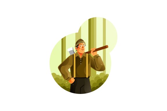 Woodcutter in the forest