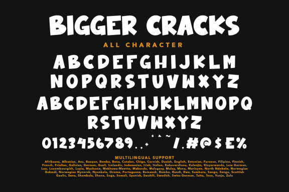 Bigger Cracks Sans Serif Decotive Font