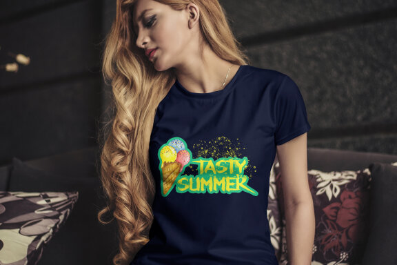 Tasty Summer. Watercolor Ice-cream PNG Sublimation