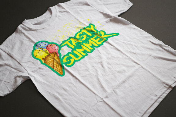 Tasty Summer. Watercolor Ice-cream PNG Sublimation