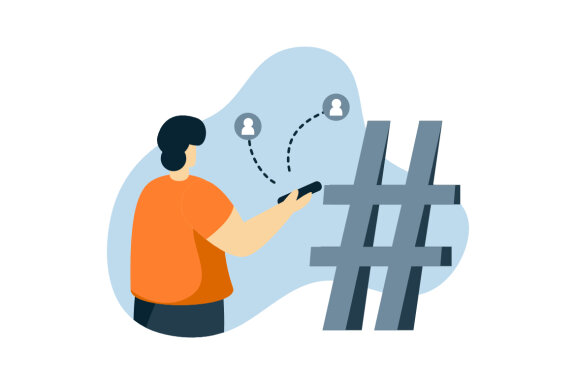 social network business Flat illustration