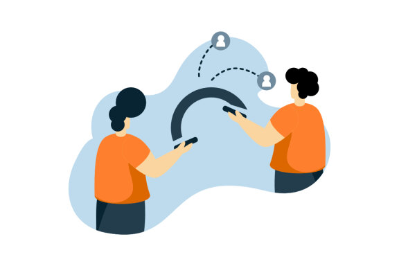 social network business Flat illustration