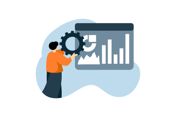 social network business Flat illustration