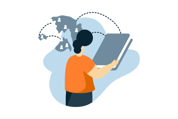 social network business Flat illustration
