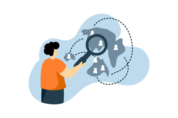 social network business Flat illustration