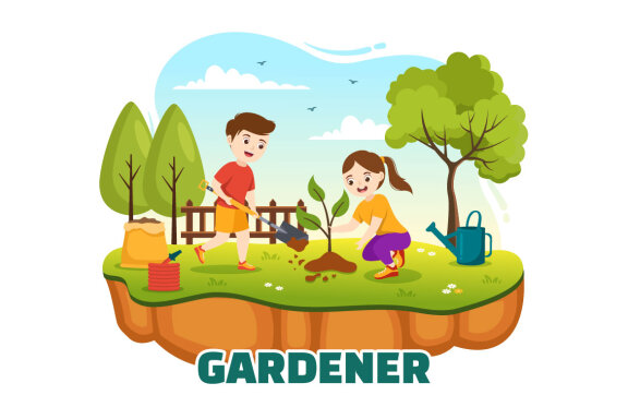15 Summer Gardener Vector Illustration
