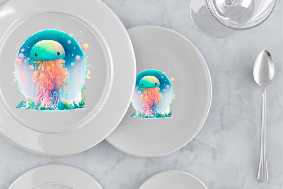 Sea Jellyfish Sublimation PNG Design
