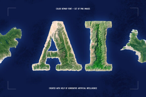 Island Map - Color Bitmap Font