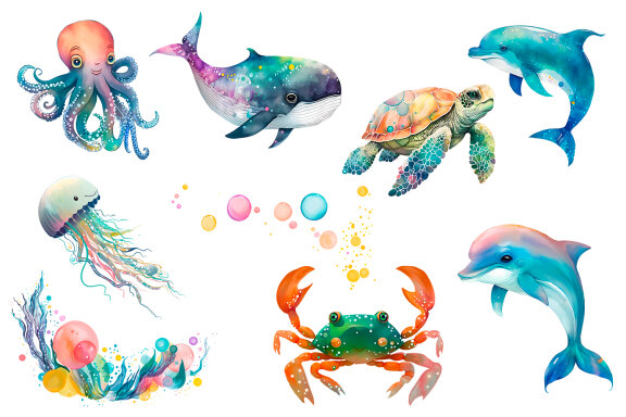 Under the sea digital clipart,  sea clipart, summer clipart