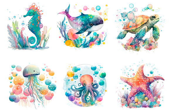 Under the sea digital clipart, sea clipart