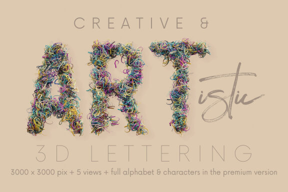 Chaos Swirls FREE 3D Alphabet
