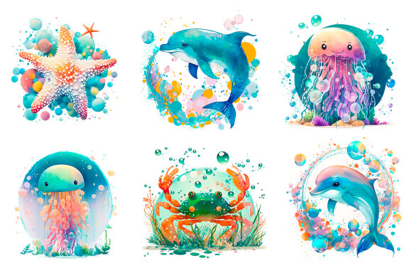 Under the sea digital clipart, sea clipart, summer part 2