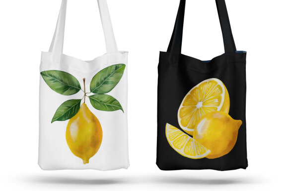 Watercolor Lemon Clipart, Yellow citrus fruit