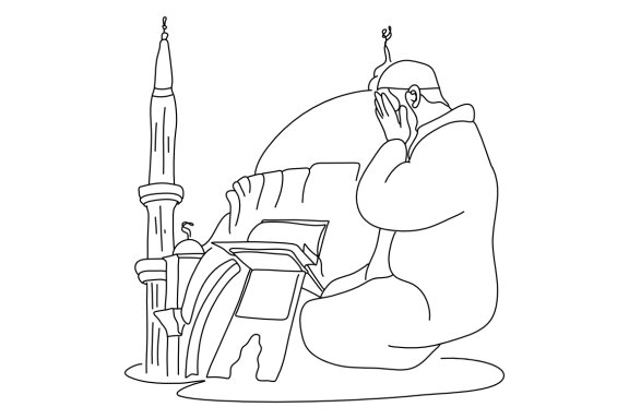 Celebrate Ramadan Linear Illustrations