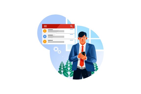 Check email on mobile - Free illustration