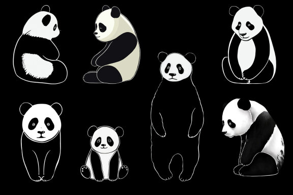 Clipart Panda & Family. Animals Collection