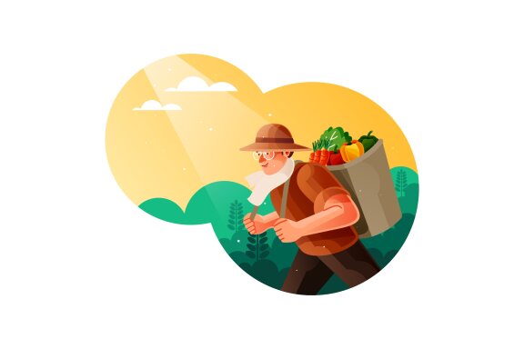 Farmers bring their crops of vegetables