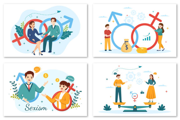 12 Sexism Men and Women Illustration