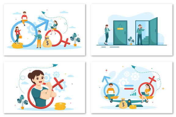 12 Sexism Men and Women Illustration