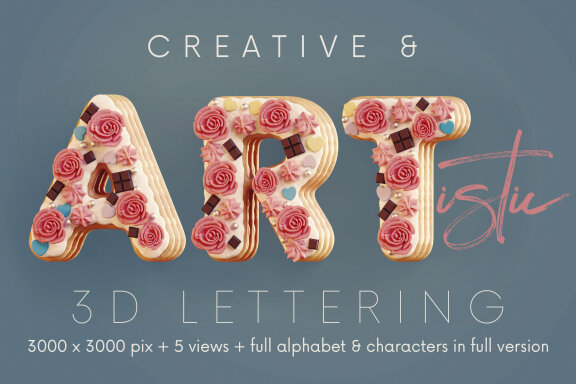 Birthday Cake FREE 3D Alphabet