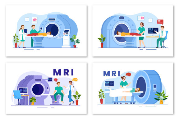 14 MRI or Magnetic Resonance Imaging Illustration