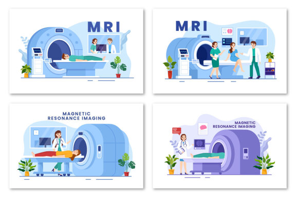 14 MRI or Magnetic Resonance Imaging Illustration