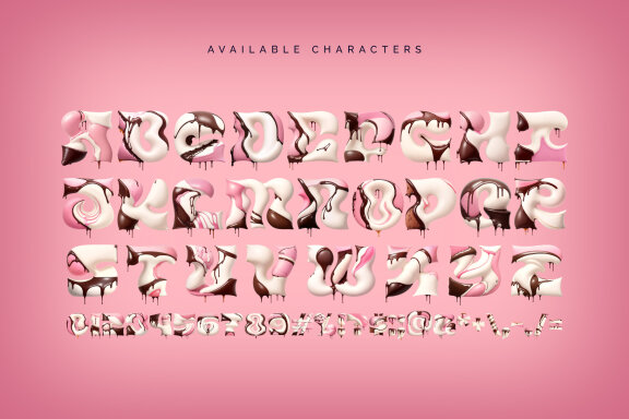 Strawberry Milk - Color Bitmap Font