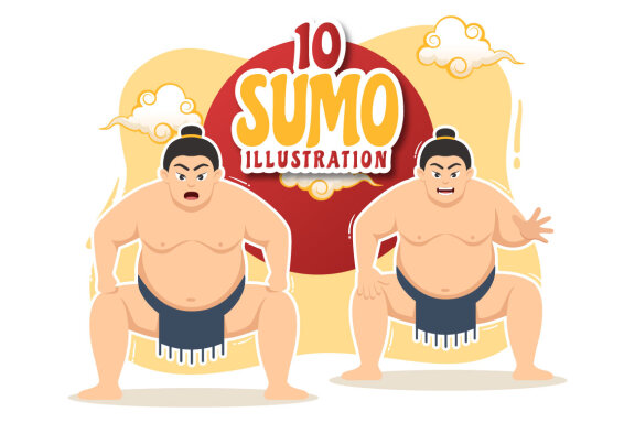10 Sumo Wrestler Illustration 