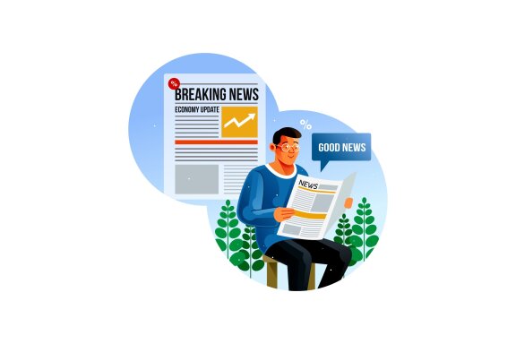Man reading newspaper on bench outdoors