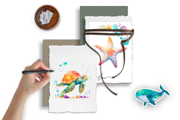 Underwater world,  sea clipart, summer clipart