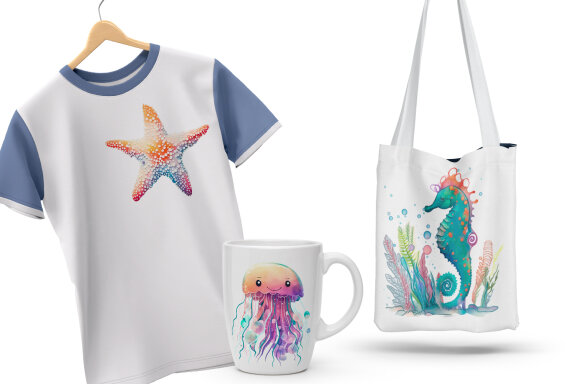 Underwater world,  sea clipart, summer clipart