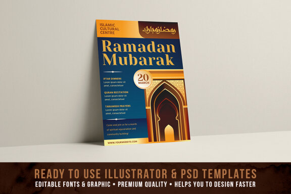 Ramadan Mubarak A4 Flyer Design Template