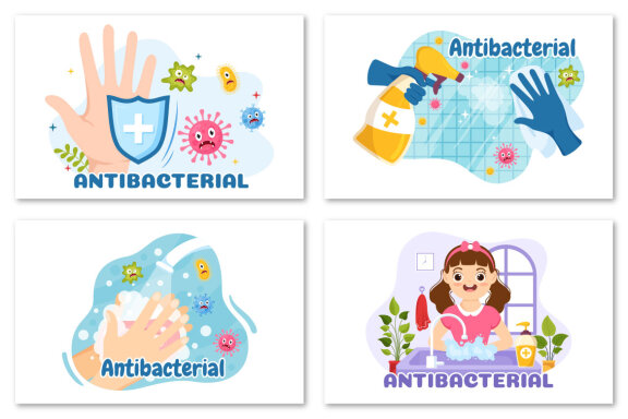 12 Antibacterial Vector Illustration